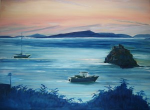 Seascape Art | St. Agnes | sunset | Samson | oil painting | Heatherbell Barlow | Scilly | Cornwall