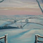 oil painting/snow/Devon/Exe Valley/landscape/sunset