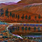 original oil painting by Heatherbell Barlow/Lake District/Lake Buttermere/reflection/mountains