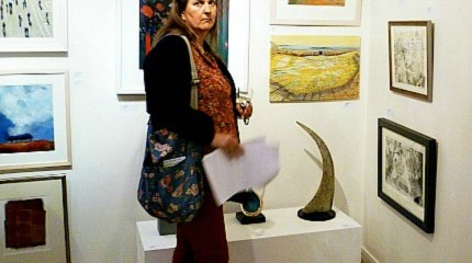 Glos Gallery Exeter Painting Heatherbell Barlow Tide out Mousehole