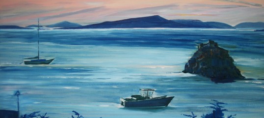 Seascape Art | St. Agnes | sunset | Samson | oil painting | Heatherbell Barlow | Scilly | Cornwall