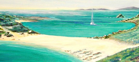 The Bar St Agnes| Scilly | Cornwall | painting| Heatherbell Barlow | beach |sea | ocean