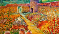 Walled Garden with Gladioli (sold,print available)